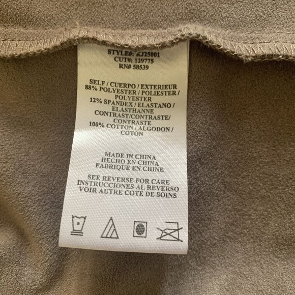 KUT from the Kloth Tayanita Faux Suede Drape Front Jacket size L Taupe - Picture 9 of 15